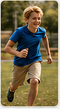 Student participating in a school field day